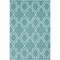Tiwari Home 2'3" x 4'6" Teal and White Trellis Patterned Rectangular Machine Woven Area Rug